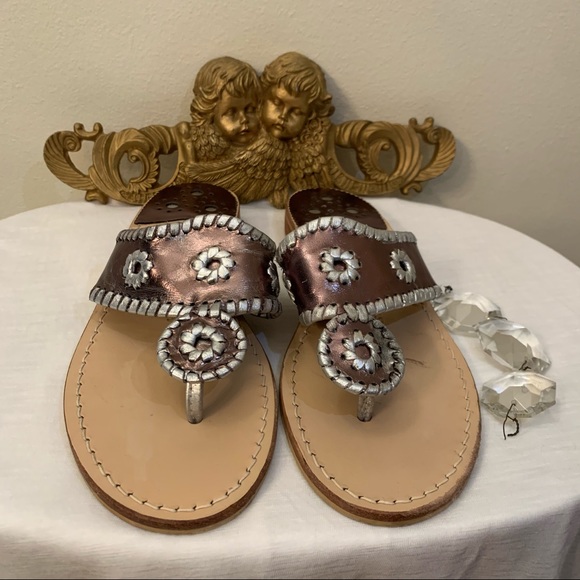 Jack Rogers Navajo Whipstitch Leather Sandals SZ 8 - Picture 3 of 8